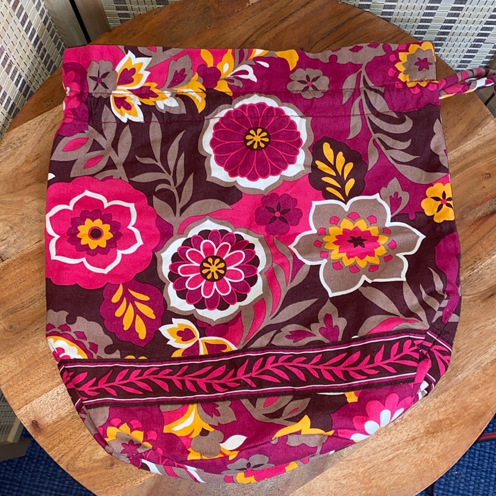 Vera Bradley Ditty Bag Drawstring Waterproof Lining Carnaby Pattern